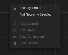 Canvas context menu