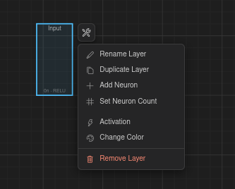 Layer context toolbar